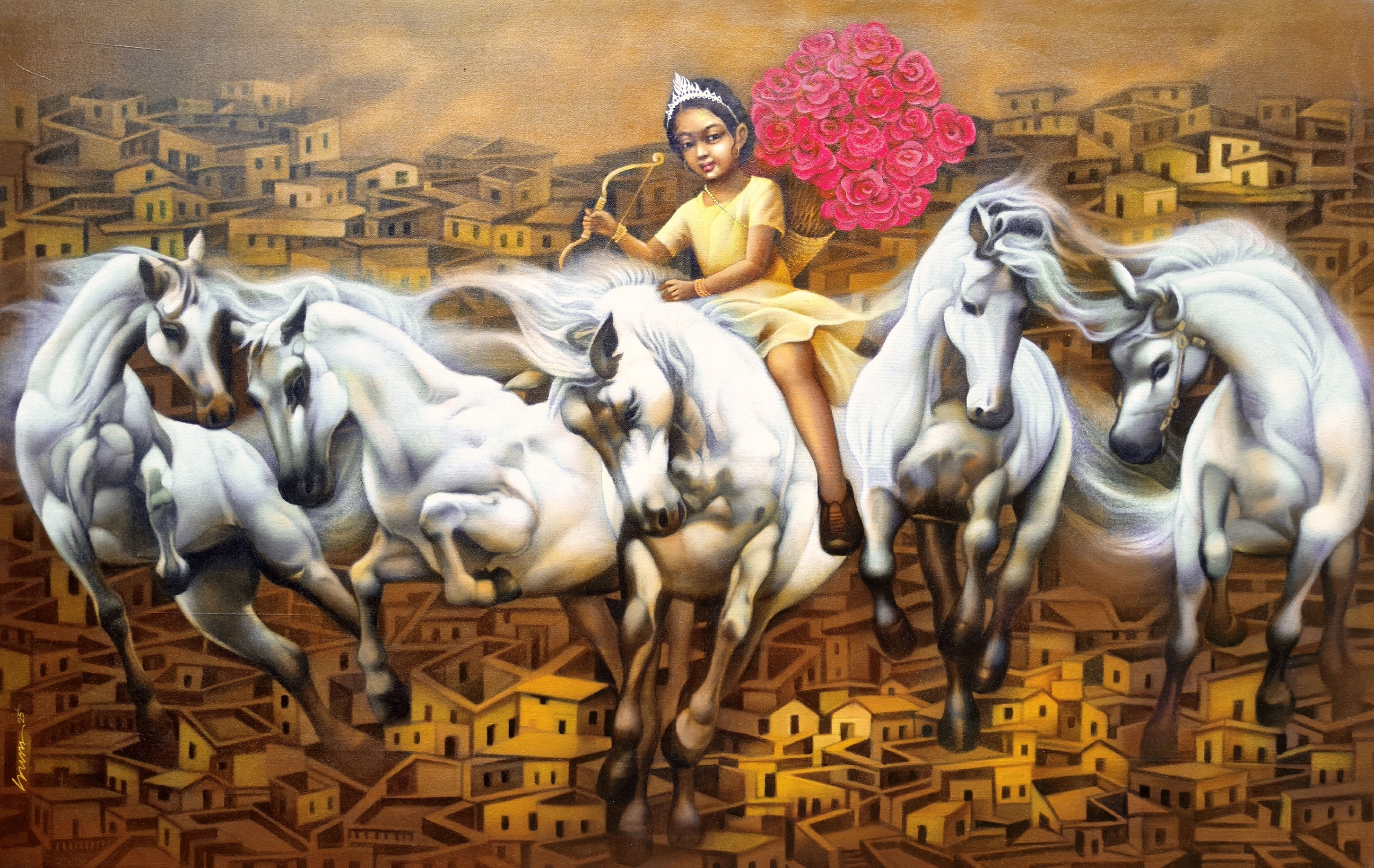 Resilience's Embrace Love's Triumph Amidst Chaos II by Gurukinkar Dhang